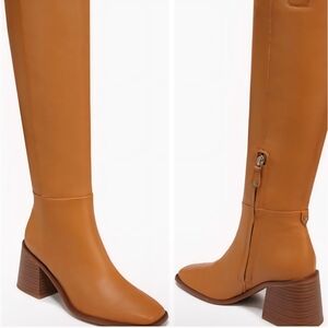 Sam Edelman Tan Heeled Boots with Block Heel